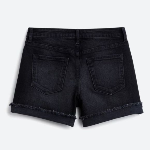 Just Black Tyra High Rise Button Front Roll Cuff Shorts - Picture 2 of 7